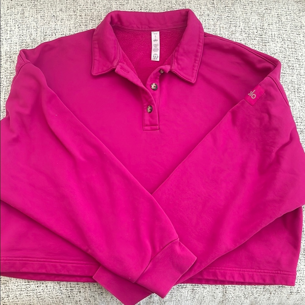 ALO YOGA Polo Henley Pullover large